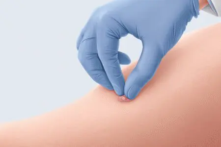 Kirurška roka ki odstranjuje benigno bulo pod kožo vodnik za kako se znebiti lipoma