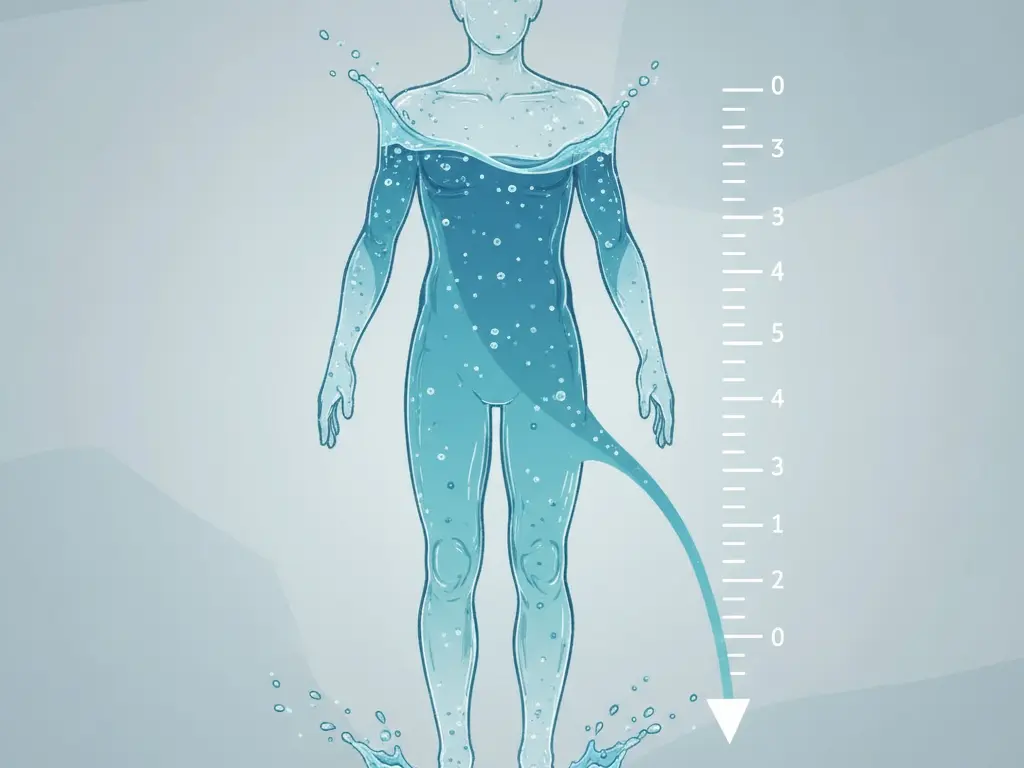 konceptualna ilustracija ki prikazuje hitro izgubo vode iz telesa kar je značilno za diete za hitro hujšanje