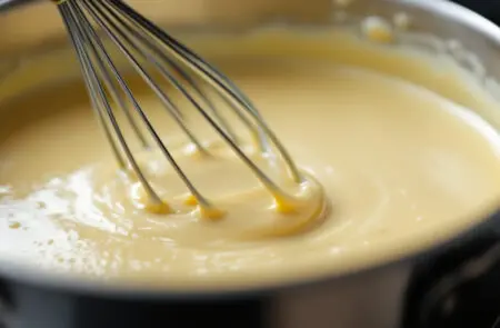 Kako Narediti Omako – Osnove Priprave Različnih Omak prikaz kako narediti omako s poudarkom na mešanju gladke in kremaste omake v ponvi