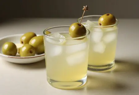 prikaz kako se pije mastika tradicionalno postrežena ohlajena in zmešana z vodo