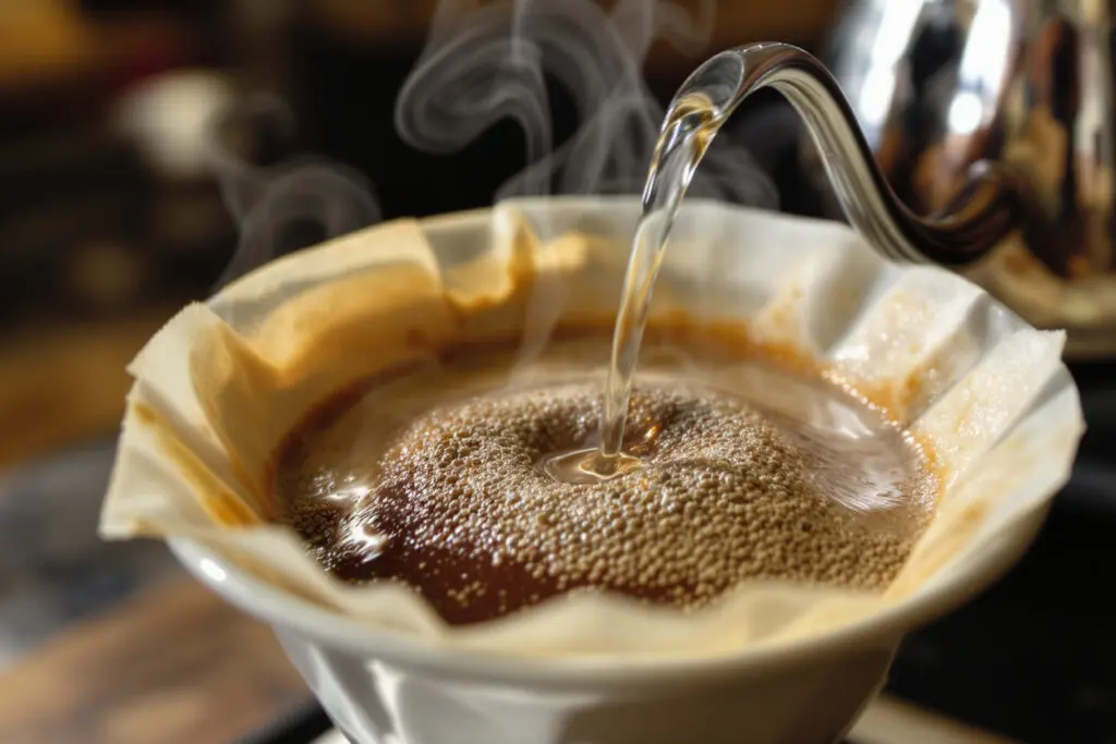 priprava pour-over kave ki prikazuje moderen način kako skuhati kavo priprava pour-over kave ki prikazuje moderen način kako skuhati kavo