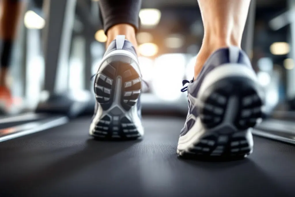 oseba ki hodi po tekaški stezi kar simbolizira redno gibanje in pomaga pri tem kako znižati d dimer