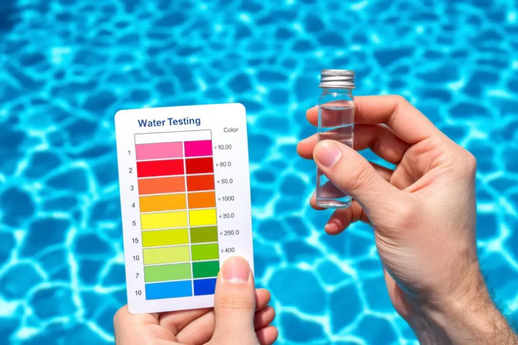 testiranje kemične sestave vode v bazenu prvi korak pri tem kako zmanjšati klor v bazenu