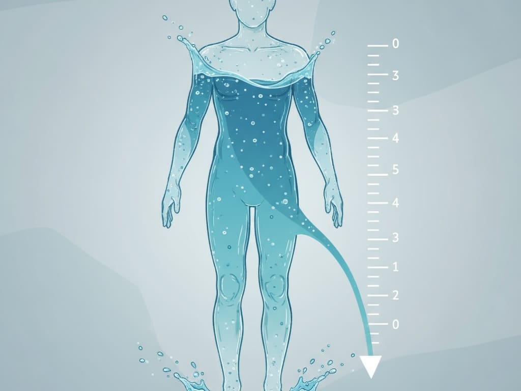 konceptualna ilustracija ki prikazuje hitro izgubo vode iz telesa kar je značilno za diete za hitro hujšanje